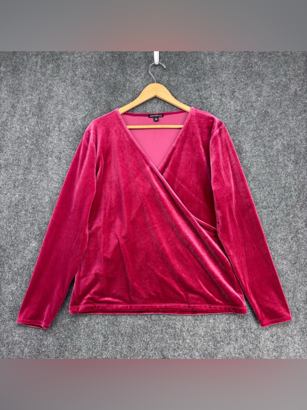 J Crew Pink Velvet Surplice Faux Wrap Top Women’s XL Date Night Holiday Classic